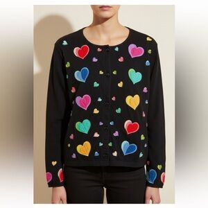 Michael Simon 💕 Rare 1990s Vintage button up Heart Cardigan